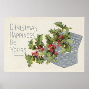 mandje Holly Winterberry Poster