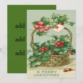 mandje Holly Winterberry Red Ribbon (Voorkant / Achterkant)