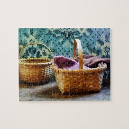 mandje met breiwerk legpuzzel (Horizontaal)