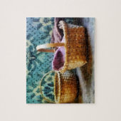 mandje met breiwerk legpuzzel (Verticaal)