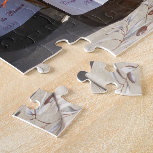 mandje met croissants en chocoladebrood. legpuzzel (Zijkant)