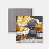 mandje met croissants en chocoladebrood. magneet (Voorkant / Achterkant)