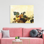 mandje met fruit, Caravaggio Canvas Afdruk (Insitu (Woonkamer))