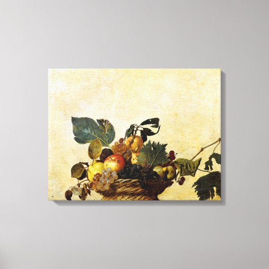 mandje met fruit, Caravaggio Canvas Afdruk (Voorkant)