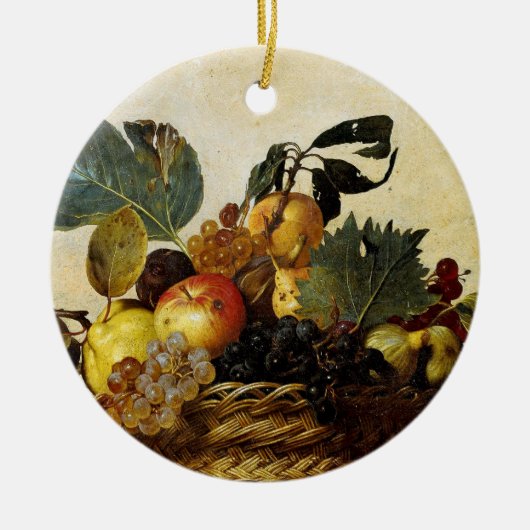 mandje met fruit, Caravaggio Keramisch Ornament (Voorkant)