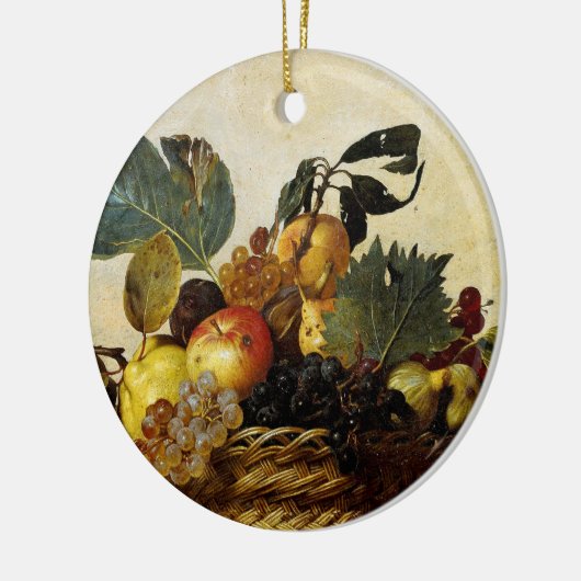 mandje met fruit, Caravaggio Keramisch Ornament (Links)