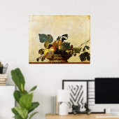 mandje met fruit, Caravaggio Poster (Thuiskantoor)