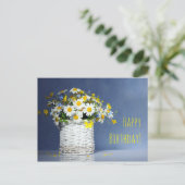 mandje met lentbloemen briefkaart (Staand voorkant)