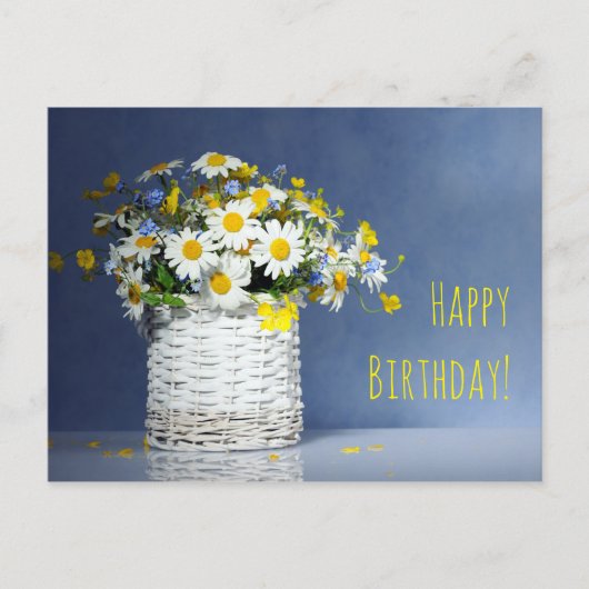 mandje met lentbloemen briefkaart (Voorkant)