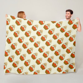 🍂 Mandje met Pompoenen en Herfsttarwe Fleece Deken