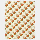 🍂 Mandje met Pompoenen en Herfsttarwe Fleece Deken (Voorkant)