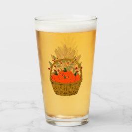 🎃 Mandje met Pompoenen en Herfsttarwe Glas