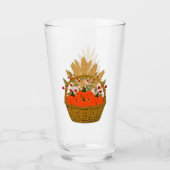 🎃 Mandje met Pompoenen en Herfsttarwe Glas (Voorkant)