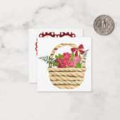 Mandje met rode rozen : notitiekaartje (Voorkant / Achterkant in situ)
