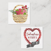 Mandje met rode rozen : notitiekaartje (Voorkant / Achterkant)