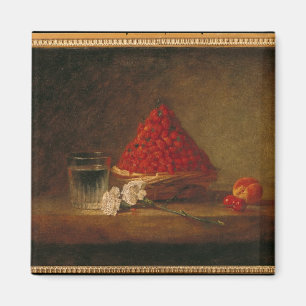 mandje met wilde aardbeien, c.1761 magneet