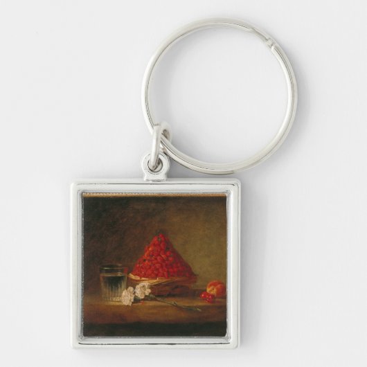 mandje met wilde aardbeien, c.1761 sleutelhanger (Voorkant)