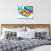 mandje met zes Sinaasappels van Van Gogh Fine Art Canvas Afdruk (Insitu (Slaapkamer))