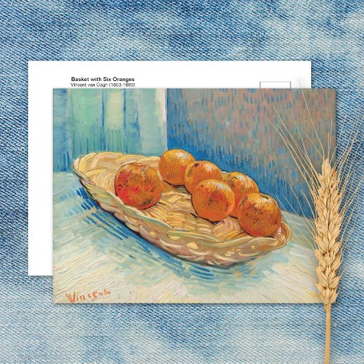 mandje met zes Sinaasappels Vincent van Gogh Briefkaart