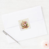  mandje pastel paaseieren vierkante sticker (Envelop)
