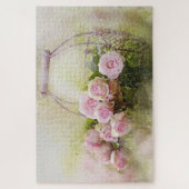 mandje roze rozen legpuzzel (Verticaal)