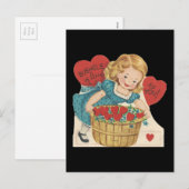  mandje Valentijn Feestdagenkaart (Voorkant / Achterkant)