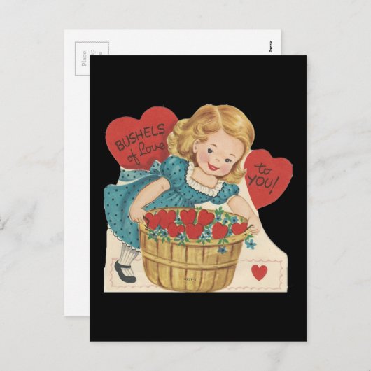  mandje Valentijn Feestdagenkaart (Voorkant / Achterkant)