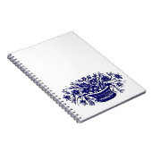 mandje van bloemen blauw Notitieboek van houtsnij (Rechterzijde)