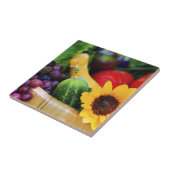 mandje van de oogst van de tuin tegeltje (Zijkant)