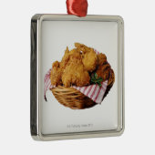 mandje van gefrituurde kip metalen ornament (Rechts)