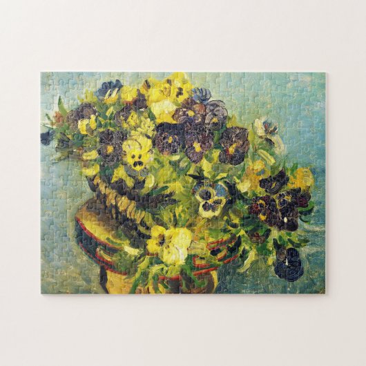 Mandje van Pansies op een tafel Vincent van Gogh Legpuzzel (Horizontaal)