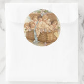  mandje vol engel Cherubs Ronde Sticker (Tas)