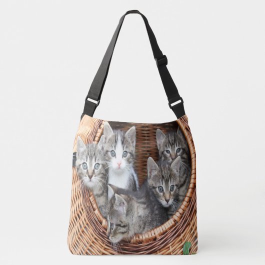 mandje vol Kittens Crossbody Tas (Voorkant)