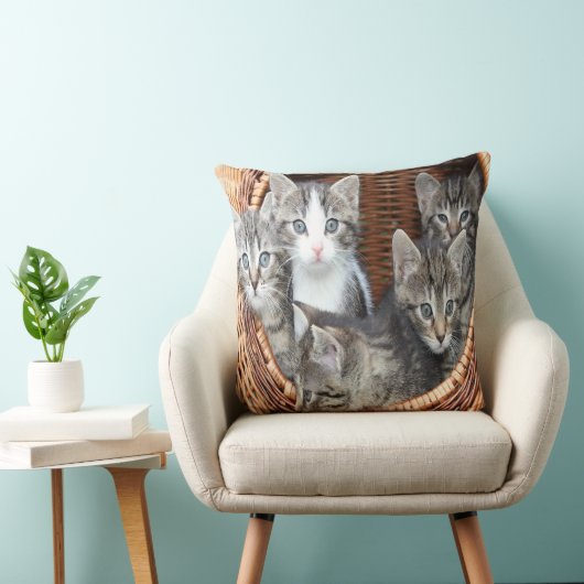 mandje vol Kittens Kussen (Stoel)