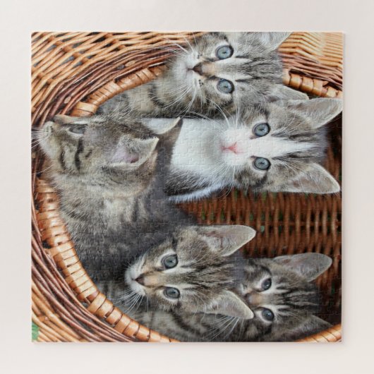 mandje vol Kittens Legpuzzel (Horizontaal)