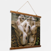 mandje vol puppies hangend wandkleed (Gebogen)