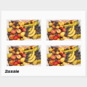 mandje vol vruchten rechthoekige sticker (Vel)