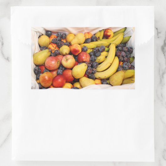 mandje vol vruchten rechthoekige sticker (Tas)