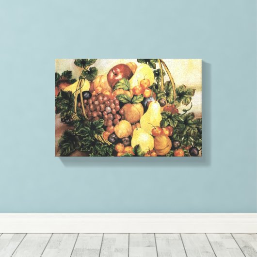 mandje voor het schilderen van Waterverven van fru Canvas Afdruk (Insitu (Houten vloer))