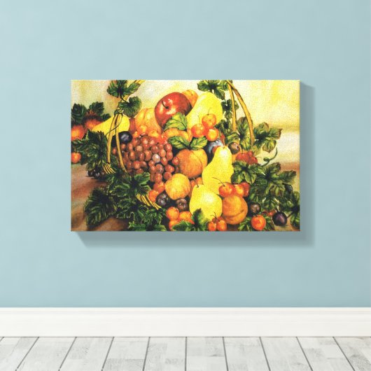 mandje voor het schilderen van Waterverven van fru Canvas Afdruk (Insitu (Houten vloer))