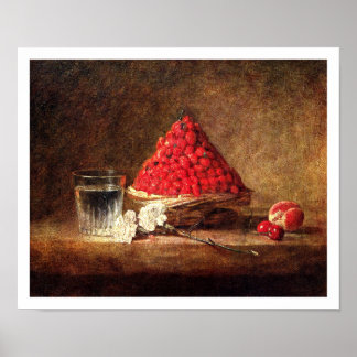 mandje wilde aardbeien van Chardin Poster