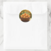 Mandjes Abrikozen Ronde Sticker (Tas)