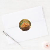 Mandjes Abrikozen Ronde Sticker (Envelop)