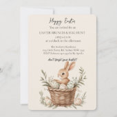 Mandjes met eieren rond oude stoel en Eggs Hunt Kaart (Voorkant)