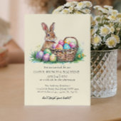 mandkonijn met decoratieve eieren en eierjacht kaart