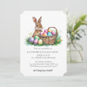 mandkonijn met decoratieve eieren en eierjacht kaart (Staand voorkant)