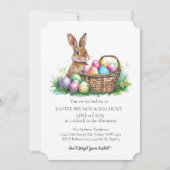 mandkonijn met decoratieve eieren en eierjacht kaart (Voorkant)