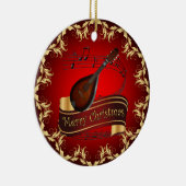 Mandolin 01~ Musical Scroll ~ Merry Kerstmis ~ Keramisch Ornament (Rechts)