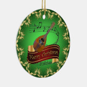 Mandolin 02 ~ Musical Scroll ~ Merry Kerstmis ~ Keramisch Ornament (Rechts)