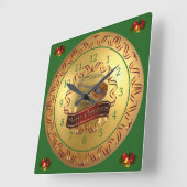 Mandolin 02~ Musical Scroll ~ "Merry Kerstmis"  Vierkante Klok (Hoek)